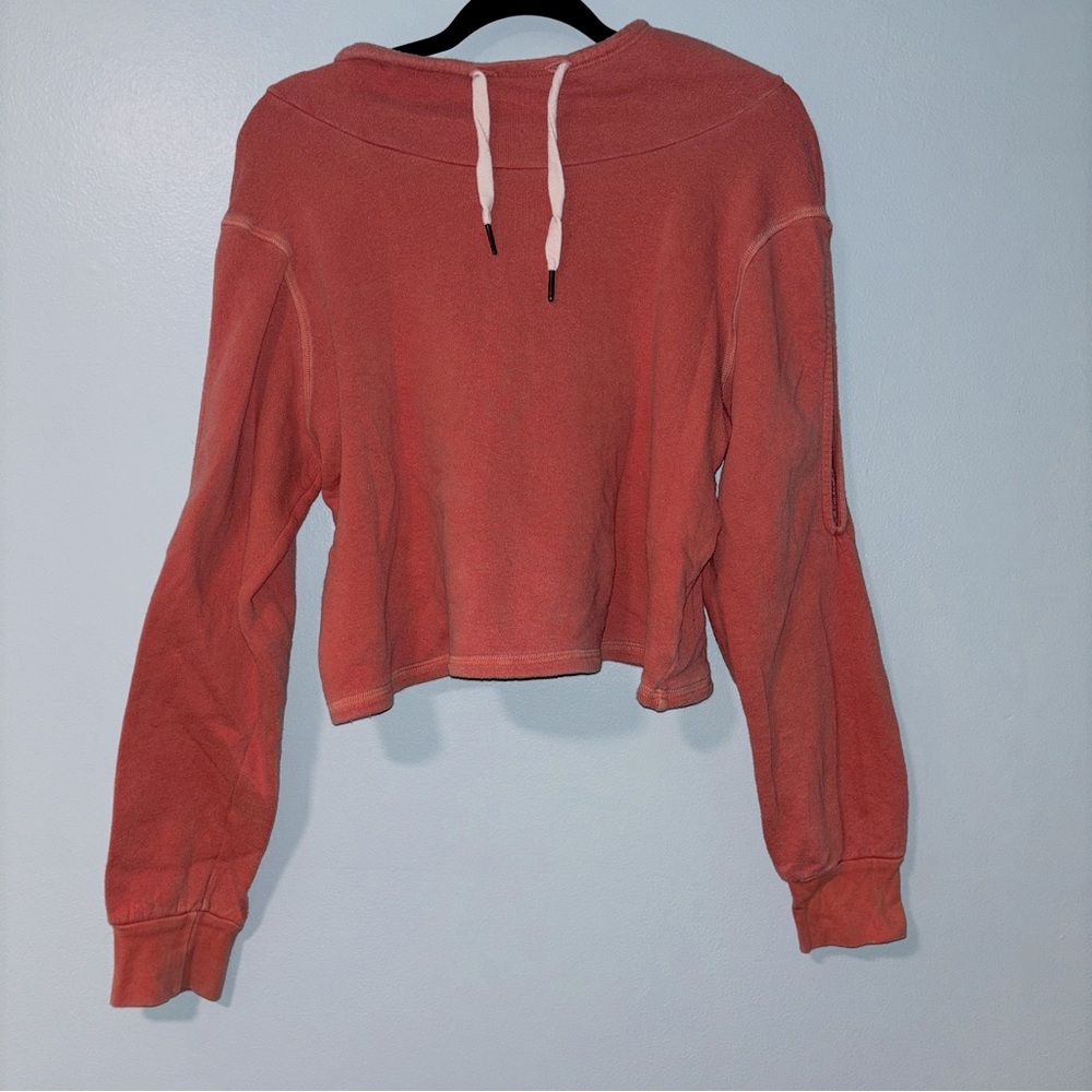 Project Social T Women’s Cropped Burnt Orange Pink Jacket Hoodie w/ Drawstring